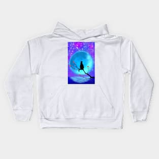 Super Blue Moon Cat Kids Hoodie